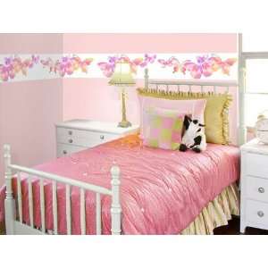   Butterfly Wall Mural Border in Springtime Pink