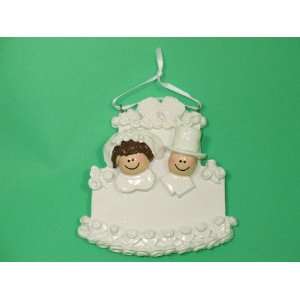   : Personalized Wedding Cake Ornament   Brunette Bride: Home & Kitchen
