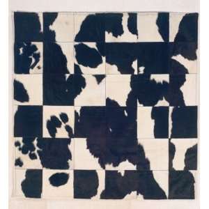   Hide Patchwork Rug CH03 Black/White 5x8 Rectangle