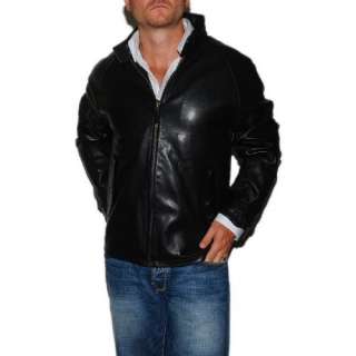  Polo Ralph Lauren Mens Leather Jacket Coat Black Large 