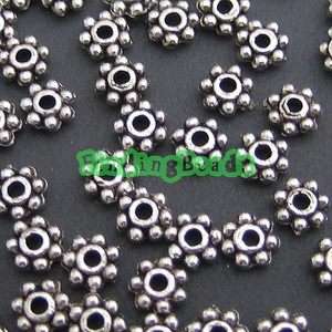 1000Pcs Tibetan Silver Snowflake Spacers Beads TS1648  