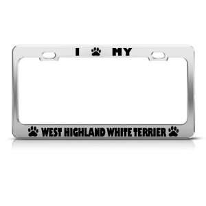  West Highland White Terrier Dog Metal License Plate Frame 