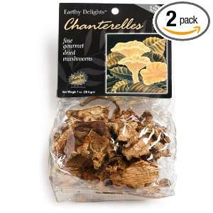 Earthy Delights Dried Chanterelles, 1 Ounce Bags (Pack of 2)