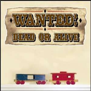  Wanted Dead Or Alive Cowboy Wall Decal Sticker Peel and Stick 