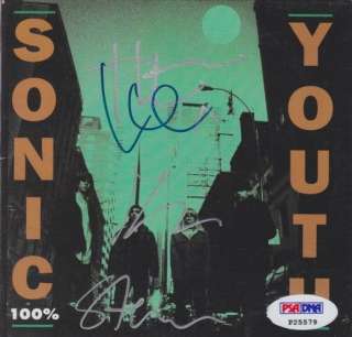SONIC YOUTH Band Signed Autograph CD Cover By 4 PSA/DNA  