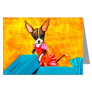 Chihuahua Puppy with Tiffany Box Greeting Card Set