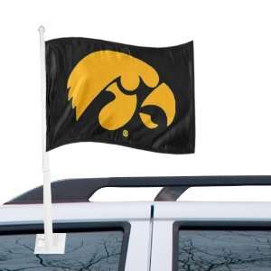  Iowa Hawkeyes Black Team Logo Car Flag: Automotive