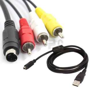 AV A/V TV + USB Cable/Cord For SONY Handycam DCR SX63/E  