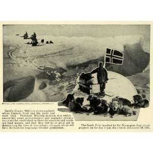  1913 Print South Pole Discover Devil Glacier Scott Dead 