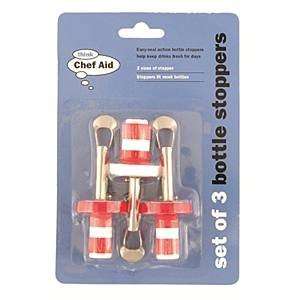  Chef Aid Set Of 3 Bottle Stoppers