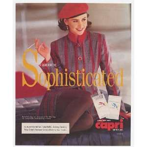 1993 Capri Super Slims Cigarette Sophisticated Lady Print Ad (10033 