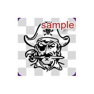  PEOPLE PIRATE WITH KNIFE IN MOUTH 11 WHITE VINYL DECAL 