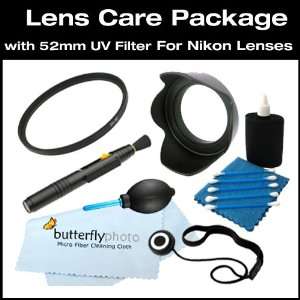  UV Filter and Lens Hood + Care Package For Nikon 28mm F2.8, 24mm F2 