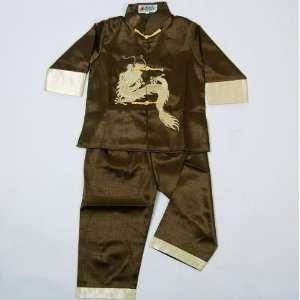 Kids Chinese Dragon Kung Fu Shirt Pants Set Green Available Sizes 6M 