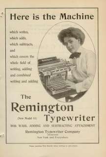 Advertising Remington Model 11 Typewriter 1909 #2  