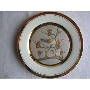  Art of Chokin 9 Decorative Plate with 24K Gold Trim 