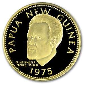  Papua New Guinea 1975 Gold 100 Kina 