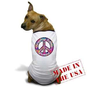   Peace Psychedelic Pinks 2 Retro Dog T Shirt by 