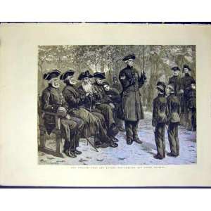 Soldiers Past Future Chelsea Troops Old Print 1883 