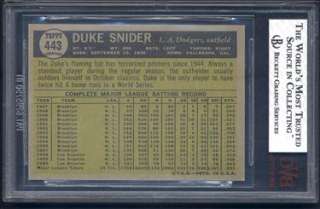 1961 Topps #443 Duke Snider Graded BVG 8 NM/MT Near Mint ~ Centered 