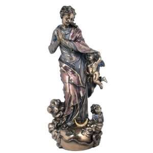  11.75 inch Christian Figure Virgin Mary with Cherubs 
