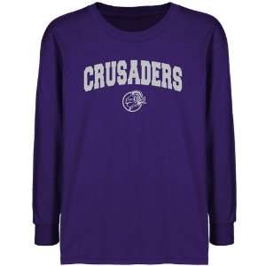   Holy Cross Crusaders Youth Purple Logo Arch T shirt : Sports