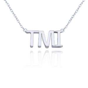   Plated Sterling Silver Too Much Information Necklace, 18 Jewelry