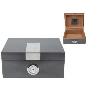  Brink Metallic Grey Cigar Box with Humidor
