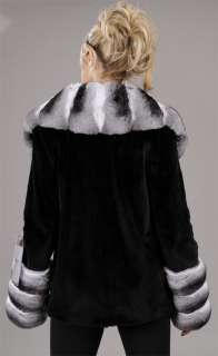   Fur jacket with real Chinchilla collar and cuffs   ALL SIZES  