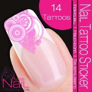  Nail Tattoo Sticker Deco Corner / Circle   rose: Beauty