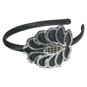  Smoothies Sequins Embroidered Patch Headband Black 01585 