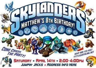 Skylanders Birthday Party Invitations   I Design & You Print  4 