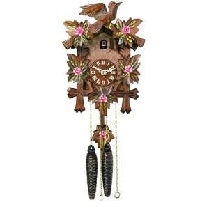   & Bird Painted Flowers Cuckoo Clock by River City