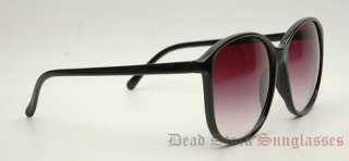 80s Vintage SKINNY ROUND WAYFARER Sunglasses   BLACK  