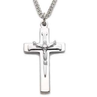 LG Risen Christ Silver Crucifix Cross Necklace Jewelry_  