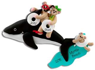 WHALE FAMILY 3 Personalized Vacation Ornament Deb&Co  