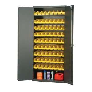  Sloped Shelf Steel Storage Cabinet with Plastic Bins   QPR 