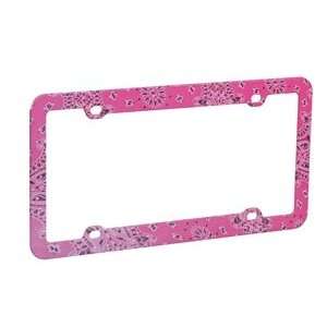   classical Flowers Hot Pink Plastic License Plate Frame: Automotive