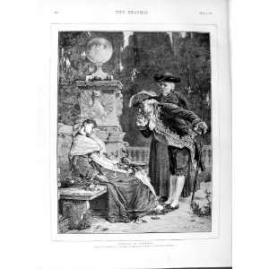   1874 MARTENS FINE ART SLEEPING LADY MEN GARDEN PRINT: Home & Kitchen