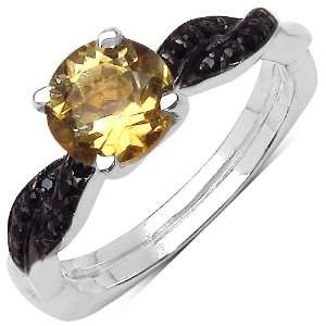   40 ct. t.w. Citrine and Black Spinel Ring in Sterling Silver Jewelry