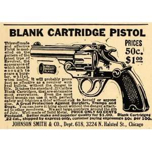  1921 Ad Johnson Smith .22 Blank Cartridge Pistol Guns 