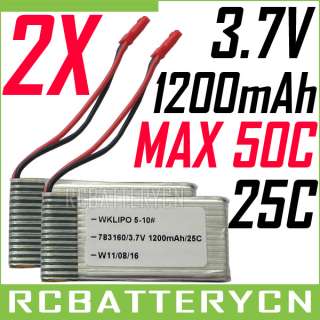2x 3.7V 1200mAh 25C Lipo Battery RC Walkera 5G4Q3 5#10  