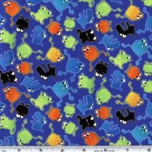  45 Wide Timeless Treasures Monster Fun Blue Fabric By 