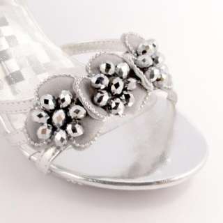 Kids Dress Dancing Silver Sandals / Youth Pageant Crowning Flower 