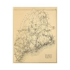  J.h. Stuart & Co.   Railroad Map Of Maine, 1894 Giclee 
