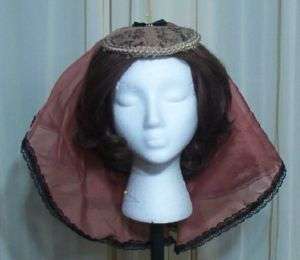 GERLINDE Gothic civil Belly Dance Medieval hat and veil  