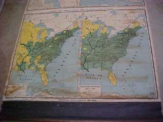 NYSTROM Giant ANTIQUE School Pull Down Classroom Map NR  