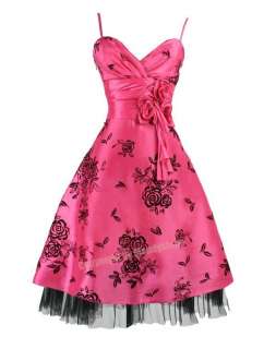 Classy V Neck Floral Party/Prom Dresses M Pink  