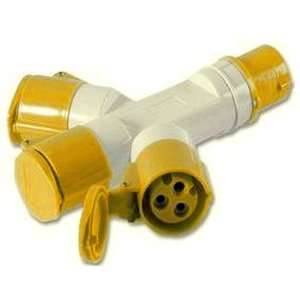  Yellow 16A 110   130V Power Multiple Power outlet Y splitter 