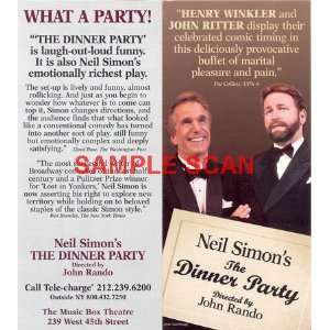  John Ritter Neil Simon Dinner Party BROCHURE: Everything 
